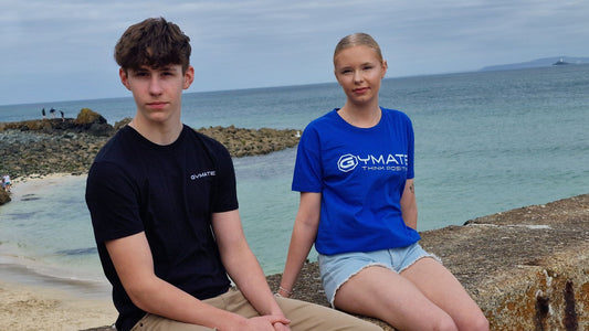 man and women wearing Gymate’s t shirt Message Inspires Confidence