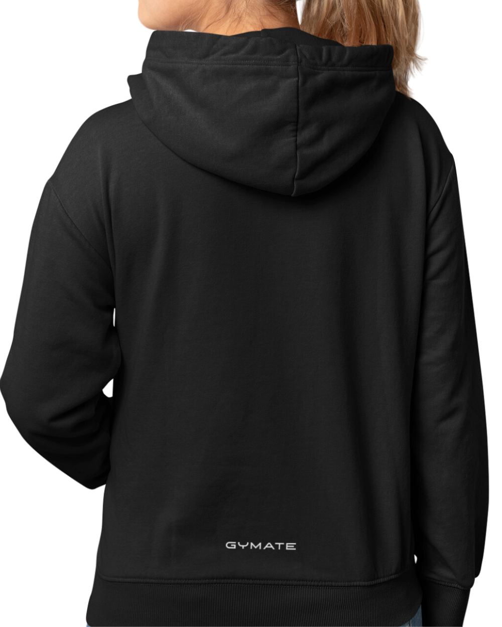 Womens Designer Hoodies Gymate rear black