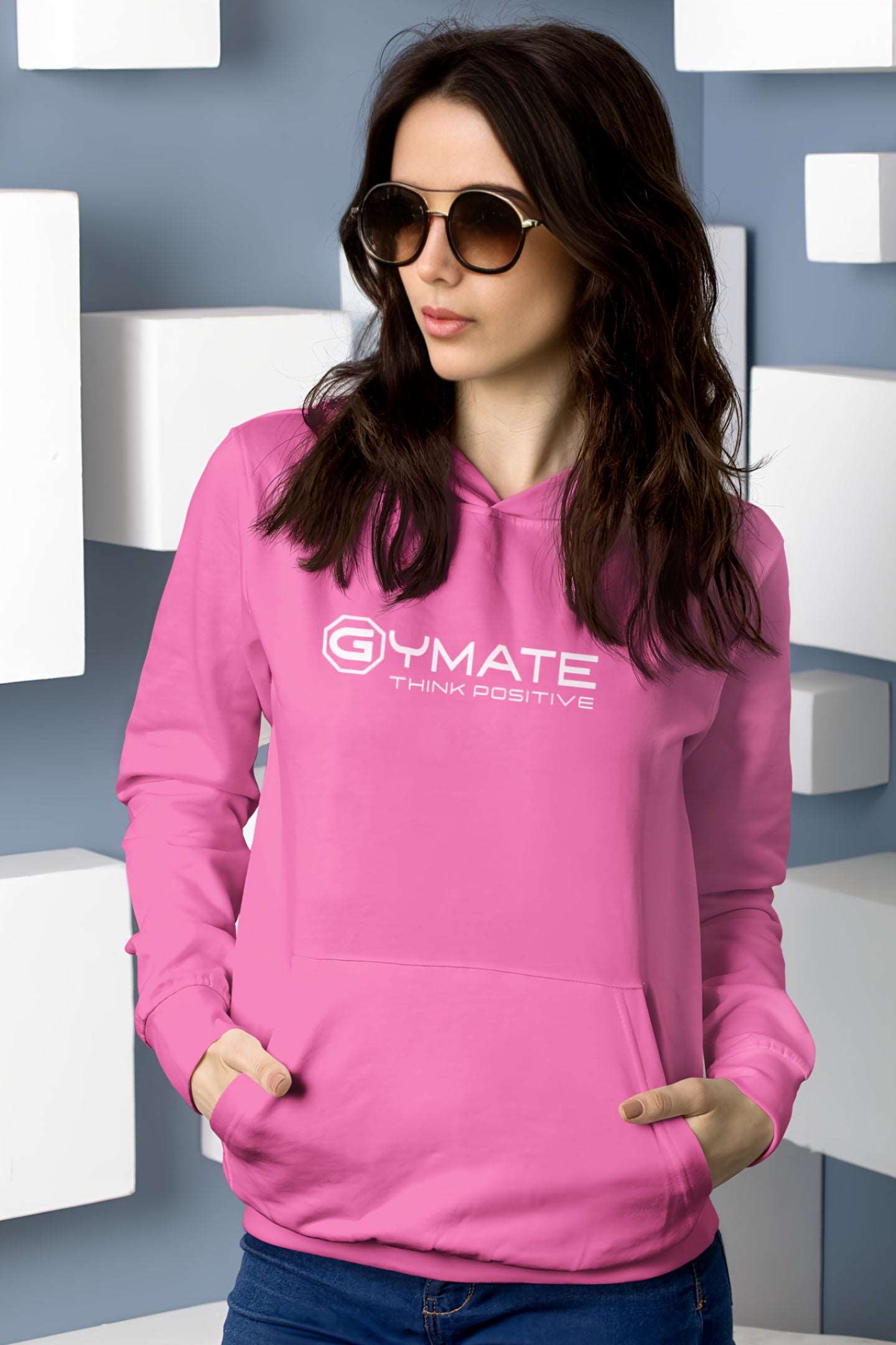 Stylish Pink Womens hoodies Athleisure Fit Gymate Branded pink