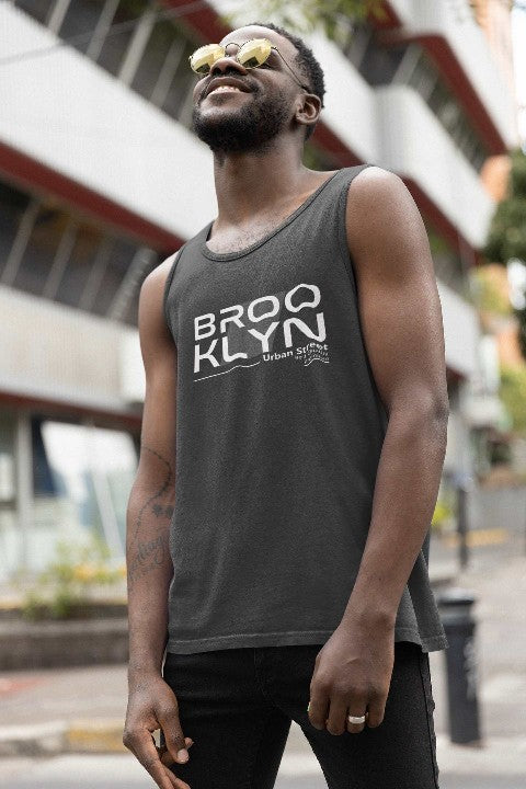 Mens Vest Tops Activewear Essential Softstyle Mens Tank Top | Brooklyn grey