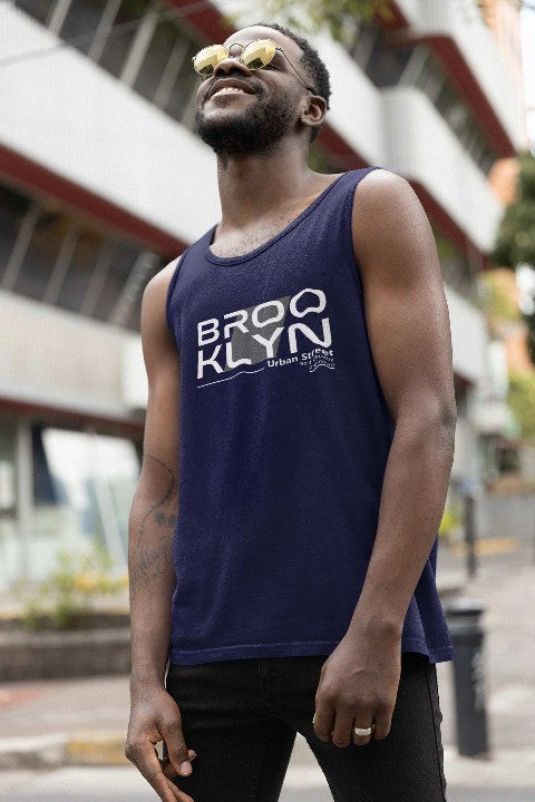 Mens Vest Tops Activewear Essential Softstyle Mens Tank Top | Brooklyn navy