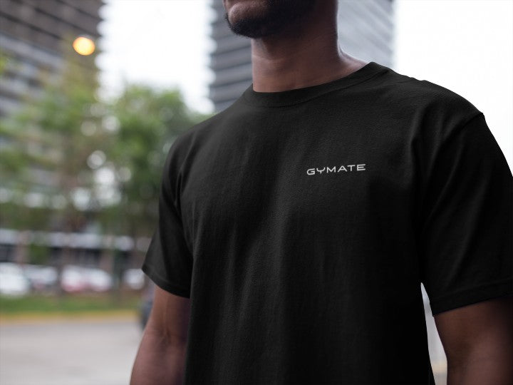 Mens t shirts Gymate original logo chest Black