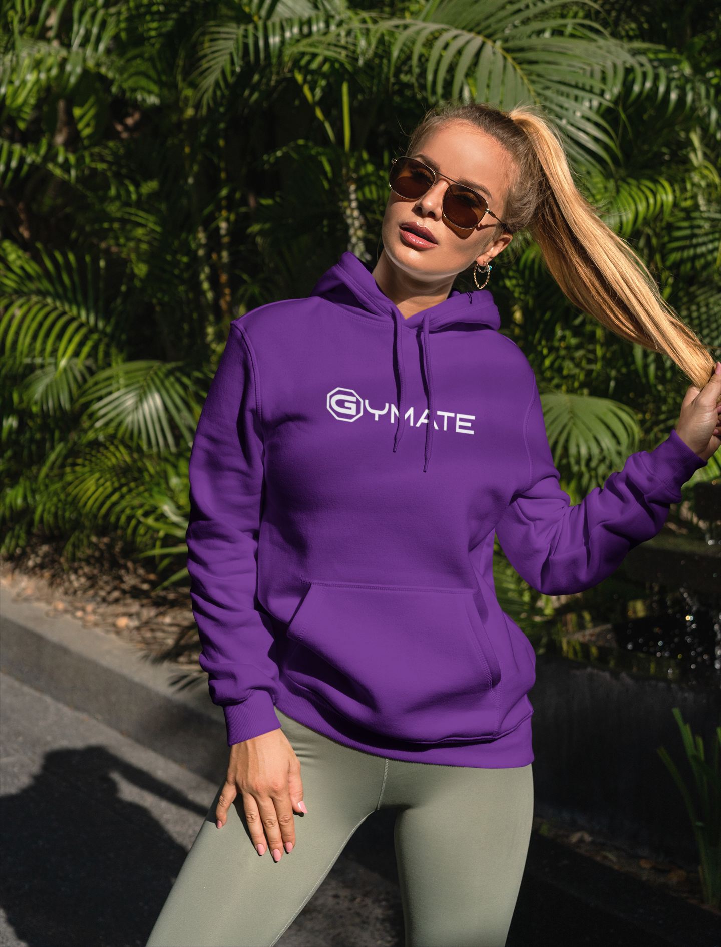 Womens Designer Hoodies Gymate ctr/large purple